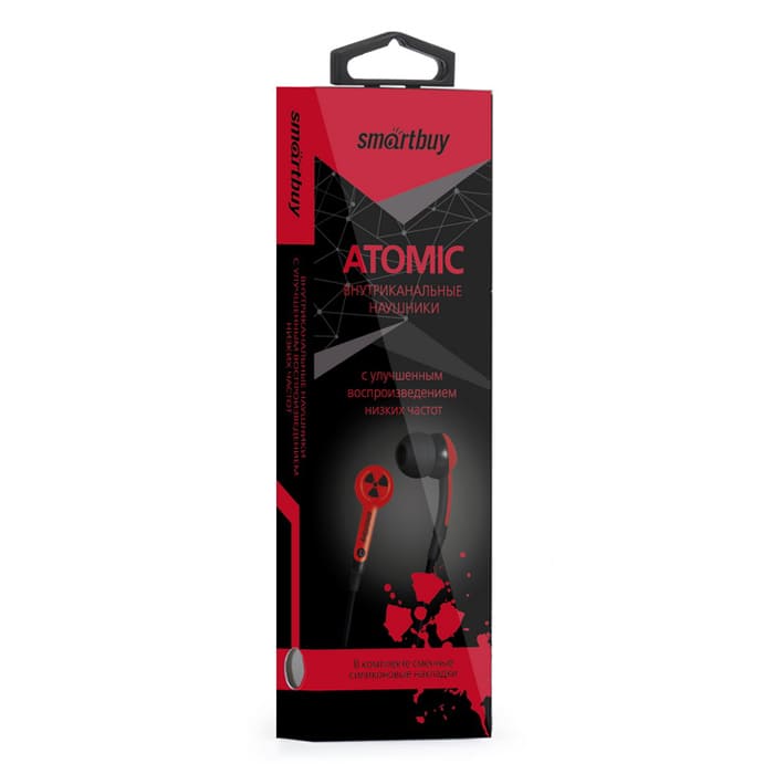 картинка Наушники вкладыши SmartBuy Atomic SBE-2800, черный/красный от магазина Альфанит в Кунгуре