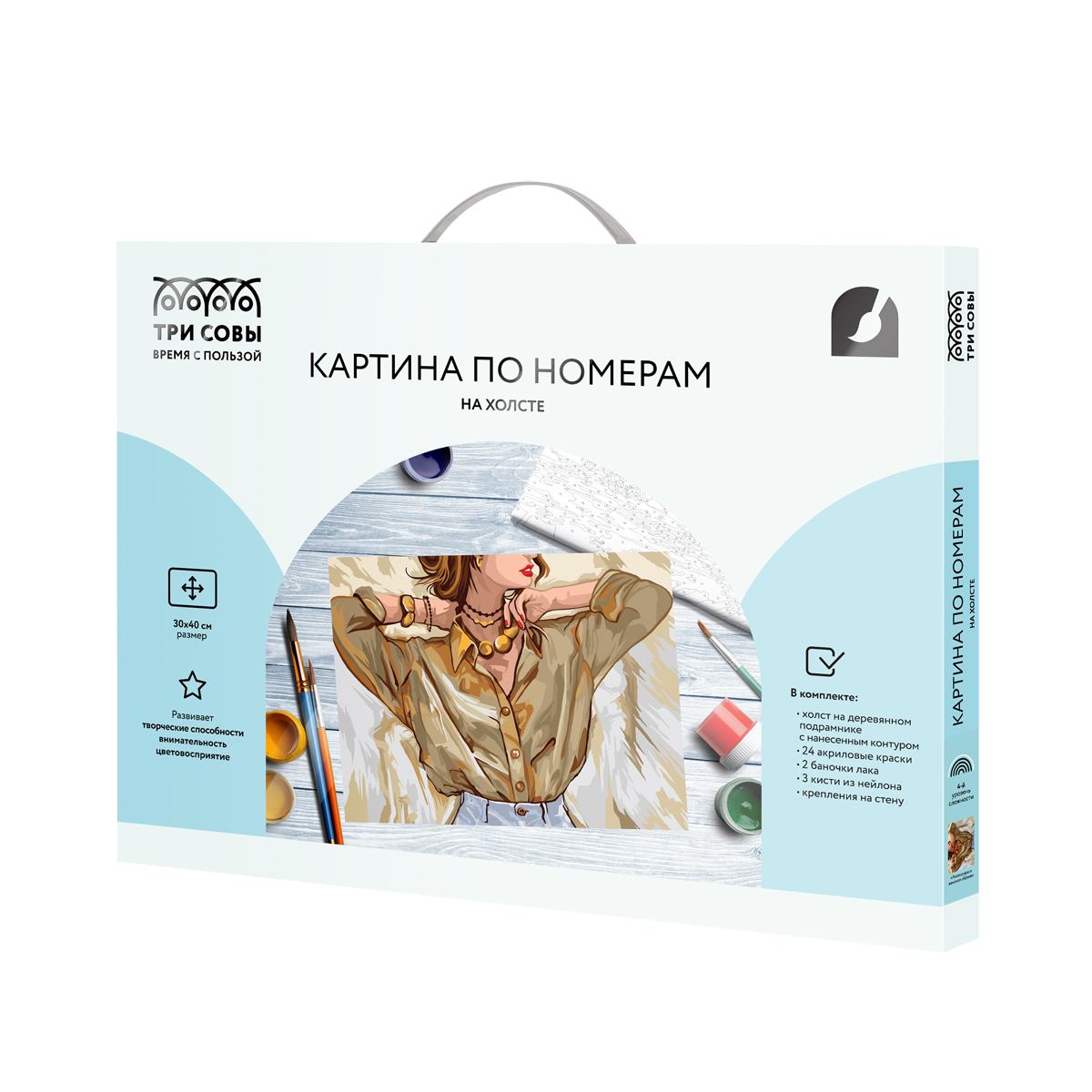 картинка Картина по номерам, 30*40 см, на подрамнике, "Аксессуары в женском образе", Три совы, KX3040_30006 от магазина Альфанит в Кунгуре