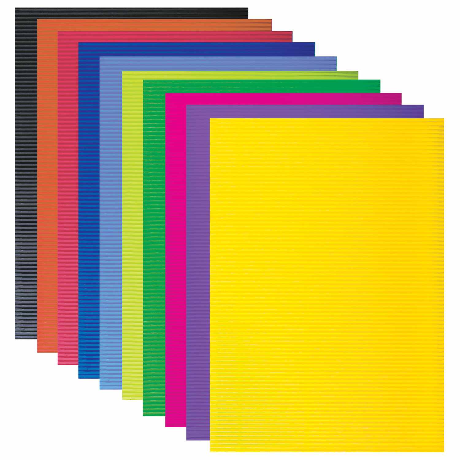 картинка Картон гофрированный, А4, 10 л, 10 цв, 180 г/м2, BRAUBERG, 124749 от магазина Альфанит в Кунгуре