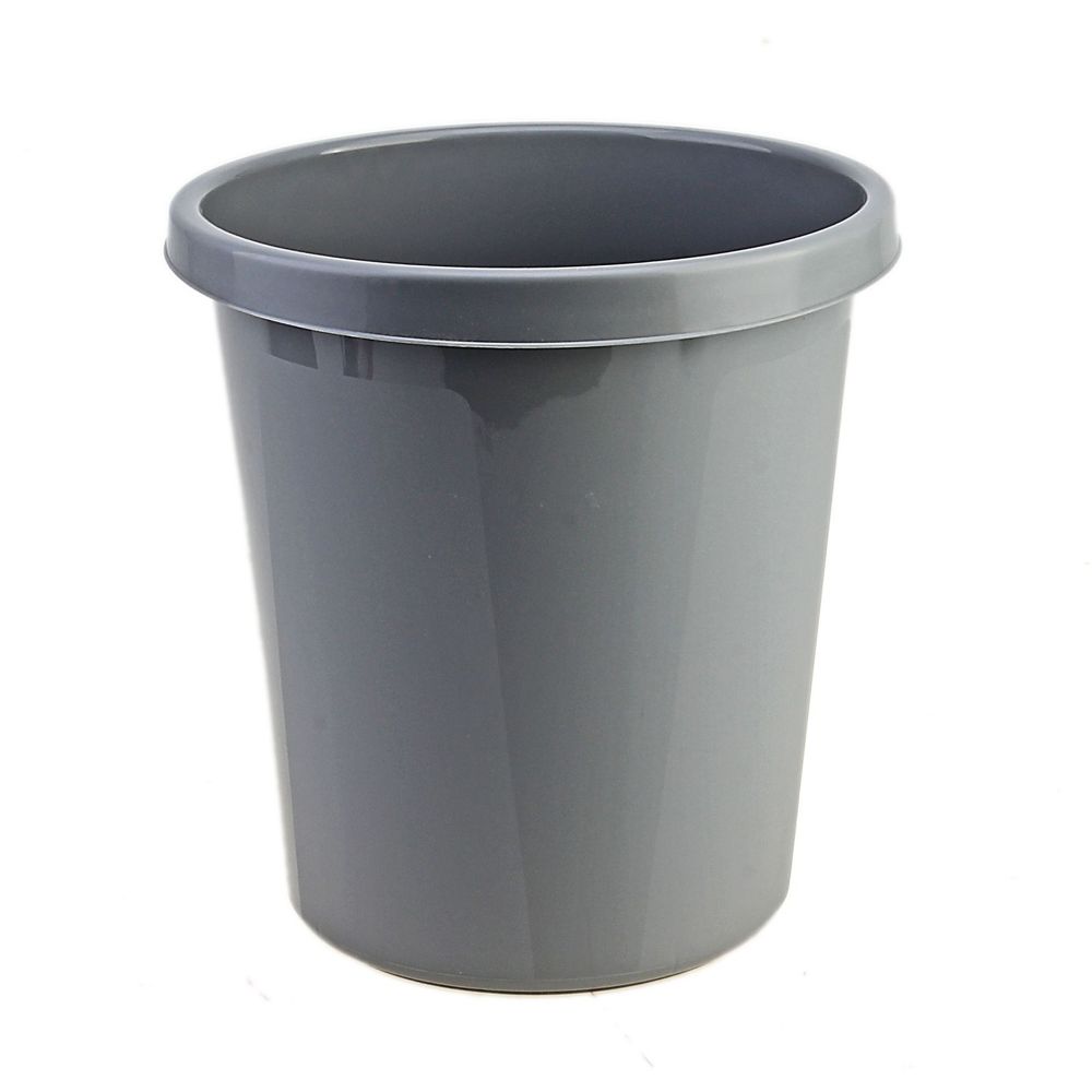 картинка Корзина для мусора 9 л, пластик, серый, цельная, СТАММ, КР61 от магазина Альфанит в Кунгуре