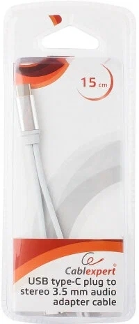 картинка Адаптер Cablexpert, USB Type-C/Jack3.5 F+ Type-C F, белый от магазина Альфанит в Кунгуре
