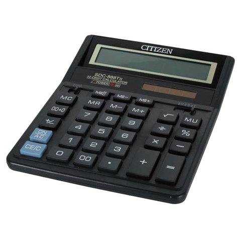 картинка Калькулятор настольный, 12 разрядов, 20,3*15,8 см, двойное питание, "SDC-888TII", CITIZEN от магазина Альфанит в Кунгуре