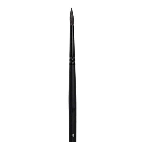 картинка Кисть художественная № 3, белка, круглая, длинная ручка, BRAUBERG, 200900 от магазина Альфанит в Кунгуре