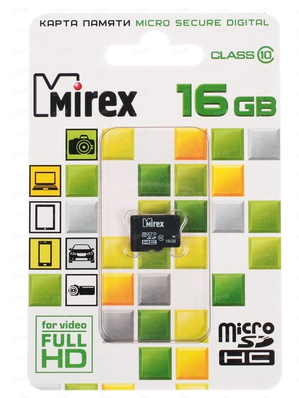 картинка Карта памяти micro-SDHC Mirex 16 GB Class 10, 13612-MC10SD16 от магазина Альфанит в Кунгуре