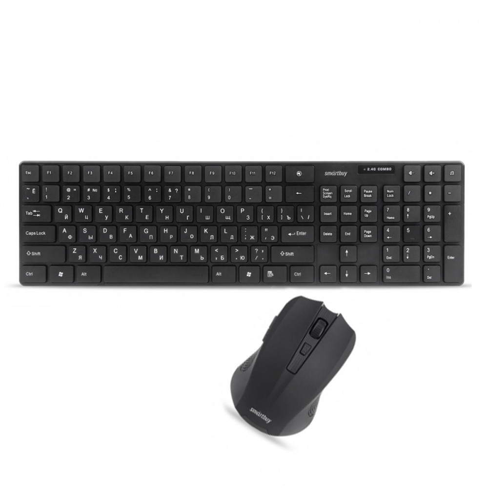 картинка Комплект беспроводной (клавиатура + мышь) SmartBuy ONE 229352AG, черный, SBC-229352AG-K от магазина Альфанит в Кунгуре