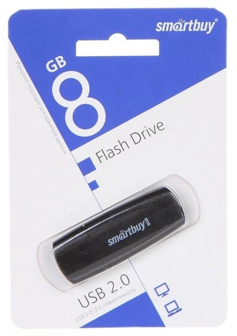 картинка Флеш-диск SmartBuy 8 GB, Scout, черный, SB008GB2SCK от магазина Альфанит в Кунгуре