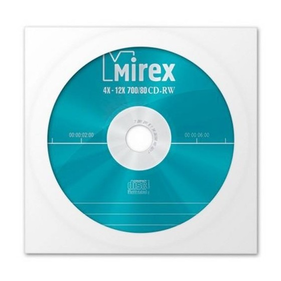 картинка Диск CD-RW Mirex, 1 шт, 4-12x 700 Mb, 80min, конверт, 050253 от магазина Альфанит в Кунгуре