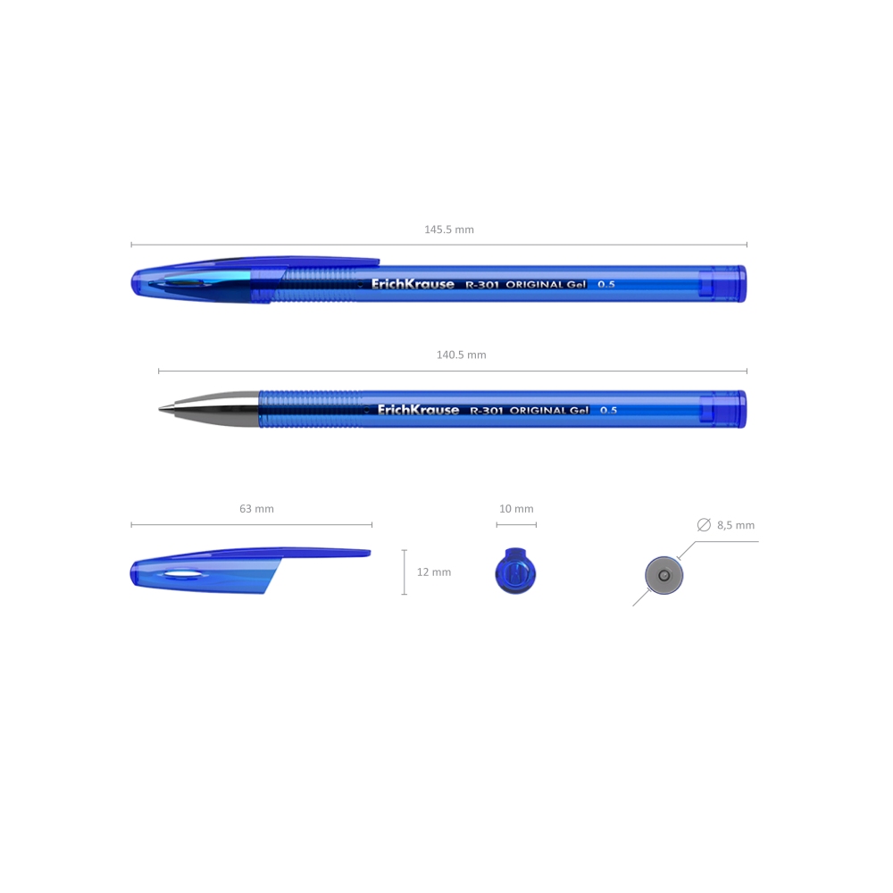 картинка Ручка гелевая, 0,5 мм, синяя, "R-301 Gel Stick Original", Erich Krause, 40318 от магазина Альфанит в Кунгуре