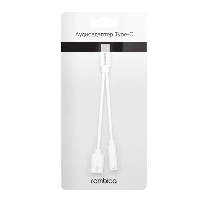 картинка Переходник Rombica Adapter 3.5C Type-C - 3.5 мм mini-Jack 4pin, белый от магазина Альфанит в Кунгуре