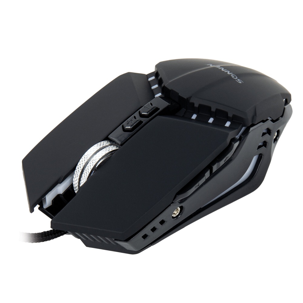 картинка Мышь проводная игровая SONNEN Z5, 800-3200 dpi, USB, черный, подсветка, soft-touch, 513521 от магазина Альфанит в Кунгуре