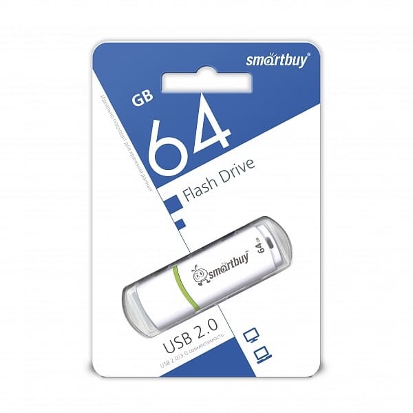 картинка Флеш-диск SmartBuy 64 GB, Crown, белый, SB64GBCRW-W от магазина Альфанит в Кунгуре