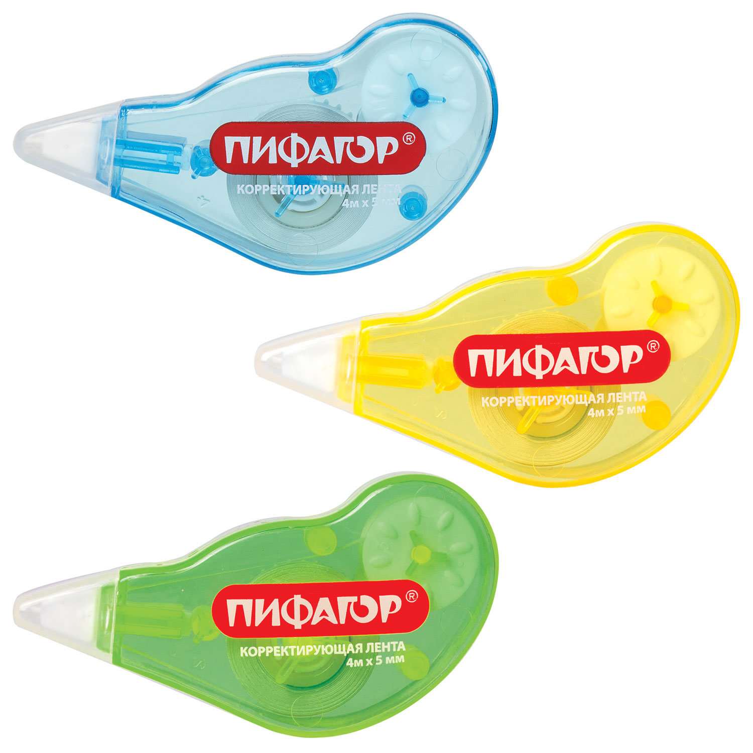 картинка Корректирующая лента, 5мм*4м, механизм перемотки, ПИФАГОР, 227803 от магазина Альфанит в Кунгуре