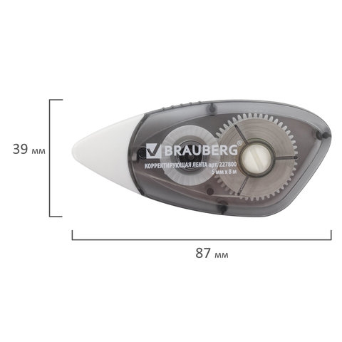 картинка Корректирующая лента, 5мм*8м, механизм перемотки, "Black&White", BRAUBERG, 227800 от магазина Альфанит в Кунгуре