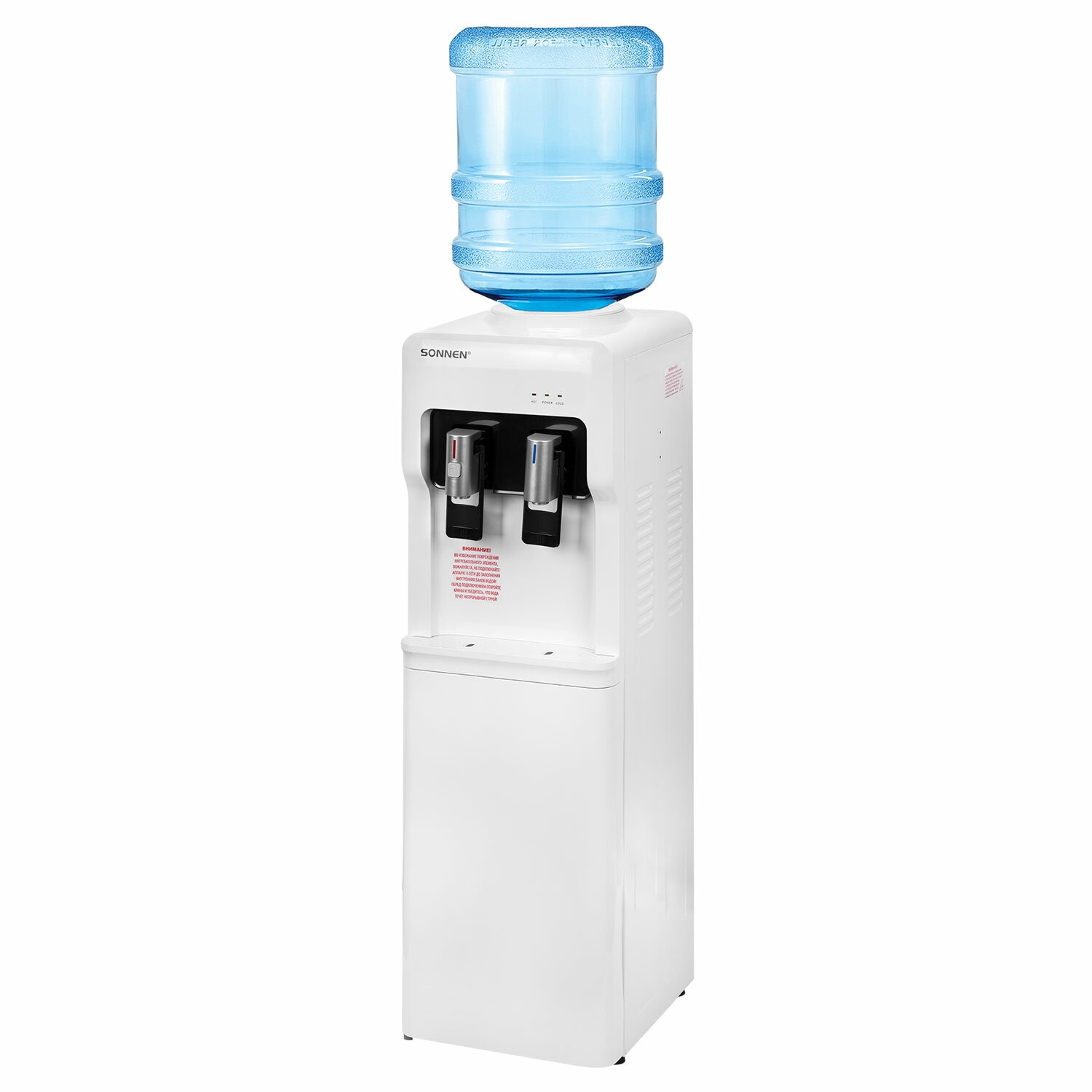 картинка Кулер для воды, напольный, 2 крана, белый, нагрев/охлаждение, SONNEN FSE-02A, 455421 от магазина Альфанит в Кунгуре