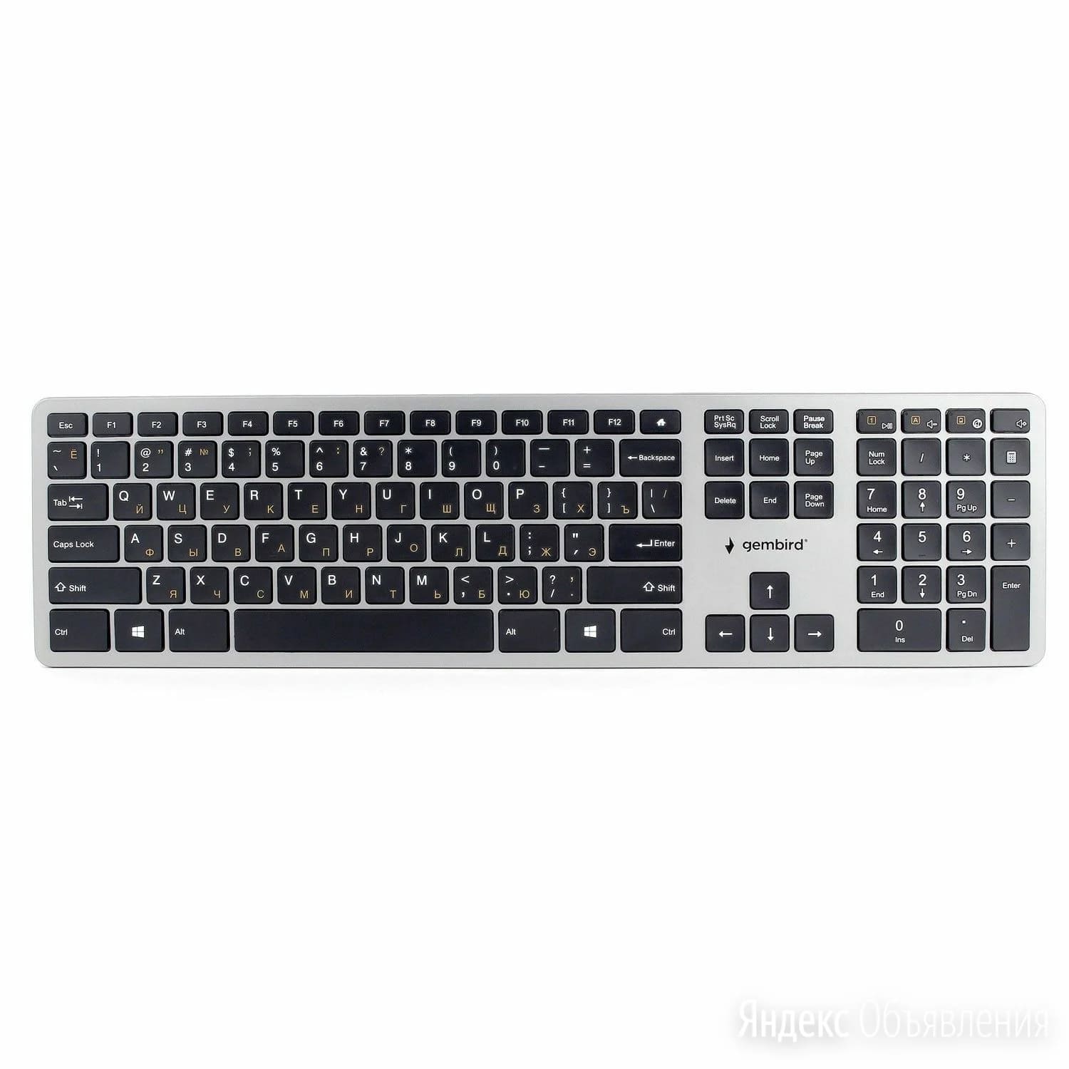 картинка Клавиатура беспроводная Gembird KBW-1, USB, черный/серый, SBK-221U-K от магазина Альфанит в Кунгуре