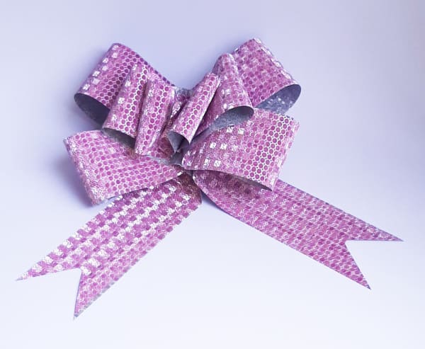 картинка Бант-бабочка, 4,5 см, голография, розовый, ЧО 4050Роз от магазина Альфанит в Кунгуре