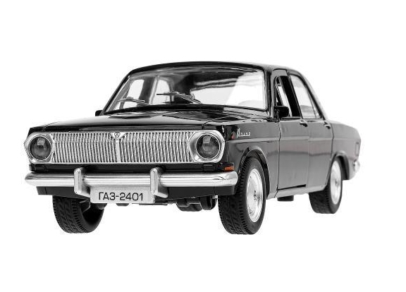 картинка Машина, 23 см, инерция, металл, черный, "Газ-2401", ТехноПарк, 2401-22PL-BK, 382556 от магазина Альфанит в Кунгуре