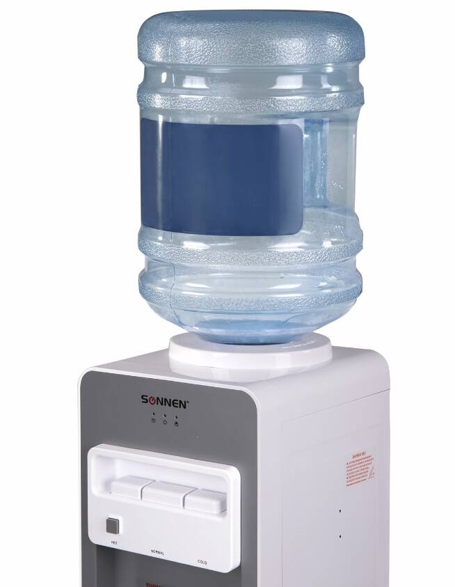 картинка Кулер для воды, напольный, 3 крана, серый, нагрев/охлаждение компрессор, SONNEN FSC-03BA, 455417 от магазина Альфанит в Кунгуре