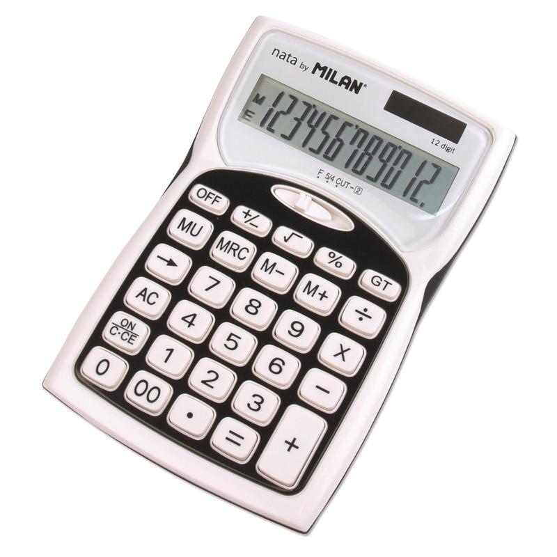 картинка Калькулятор настольный, 12 разрядов, черно-белый, "152012BL12", Milan, 1095844 от магазина Альфанит в Кунгуре