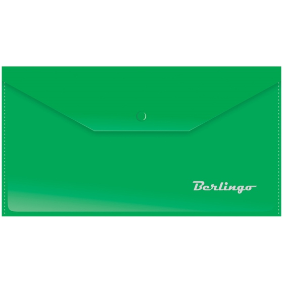 картинка Папка-конверт на кнопке, С6, 180 мкм, зеленый, Berlingo, 06304 от магазина Альфанит в Кунгуре