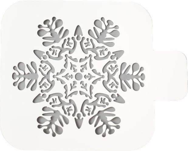 картинка Трафарет, 9*9 см, пластик, белый, "Большая снежинка", 5120568 от магазина Альфанит в Кунгуре