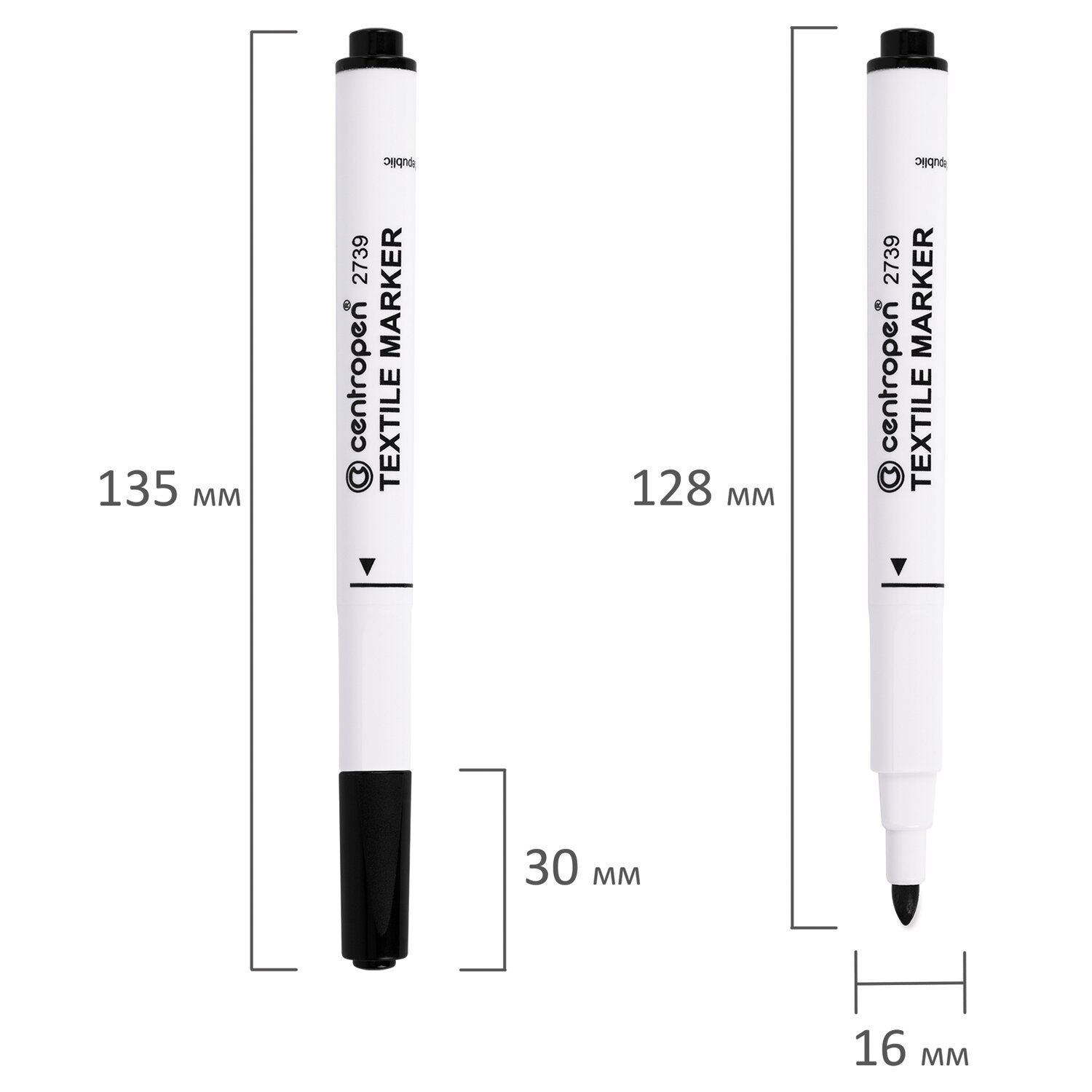 картинка Маркеры по ткани 6 шт, 1,8 мм, круглые, CENTROPEN, 2739/6 от магазина Альфанит в Кунгуре