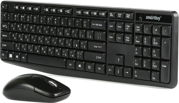 картинка Комплект беспроводной (клавиатура + мышь) SmartBuy 235380AG, 1000 dpi, черный, SBC-235380AG-K от магазина Альфанит в Кунгуре