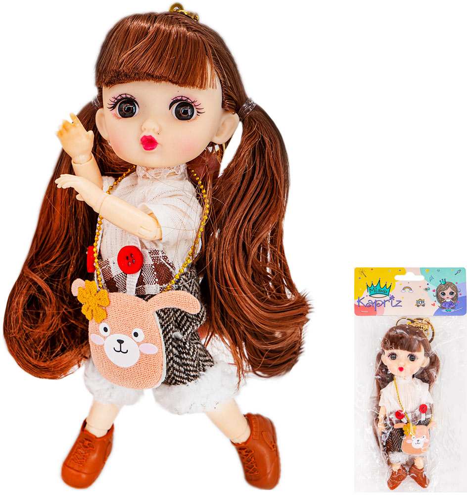 картинка Кукла, 17 см, в пакете, брелок, Miss Kapriz, FCJ0767235 от магазина Альфанит в Кунгуре