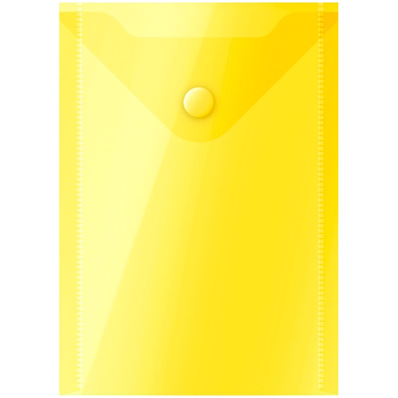 картинка Папка-конверт на кнопке, А6, 150 мкм, пластик, желтый, OfficeSpace, 281227 от магазина Альфанит в Кунгуре