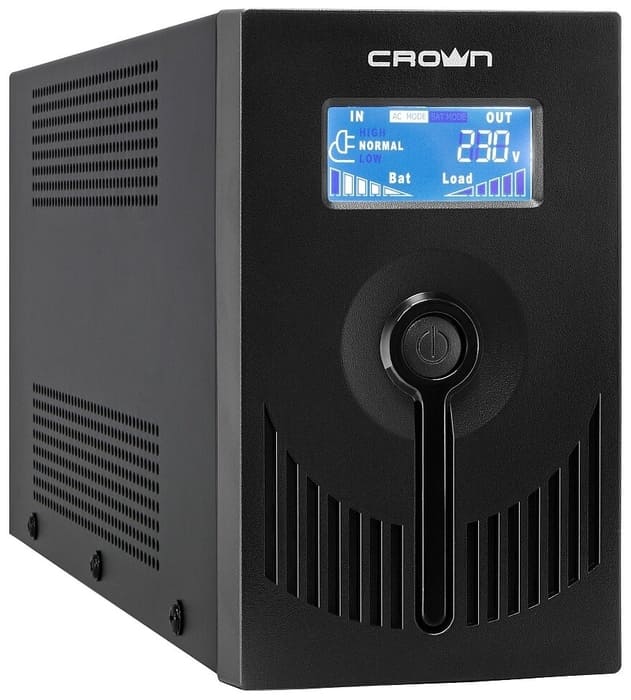 картинка ИБП Crown CMU-SP650EURO, LCD, USB, 650VA/360W, 2 EURO розетки от магазина Альфанит в Кунгуре