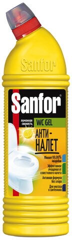 картинка Средство чистящее для санузла, 750 мл, гель, "Лимон", Sanfor от магазина Альфанит в Кунгуре