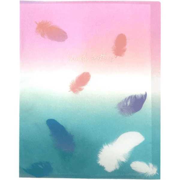 картинка Папка-уголок, А4, 180 мкм, пластик, бирюзово-розовый, "Feather", deVente, 3050957 от магазина Альфанит в Кунгуре