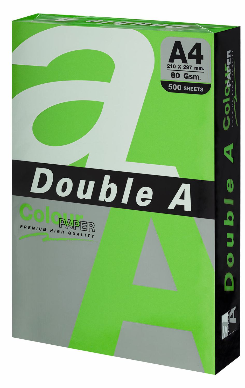 картинка Бумага офисная цветная, А4, 500 л, 1 цв, 80 г/м2, зеленый интенсив, Double A, 115125 от магазина Альфанит в Кунгуре