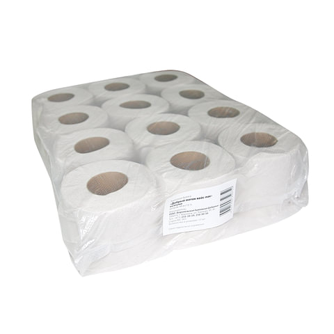 картинка Бумага туалетная, 12 шт, 2 слоя, 44 м, втулка, бытовая, эконом, "Серая", М-28, 128322 от магазина Альфанит в Кунгуре