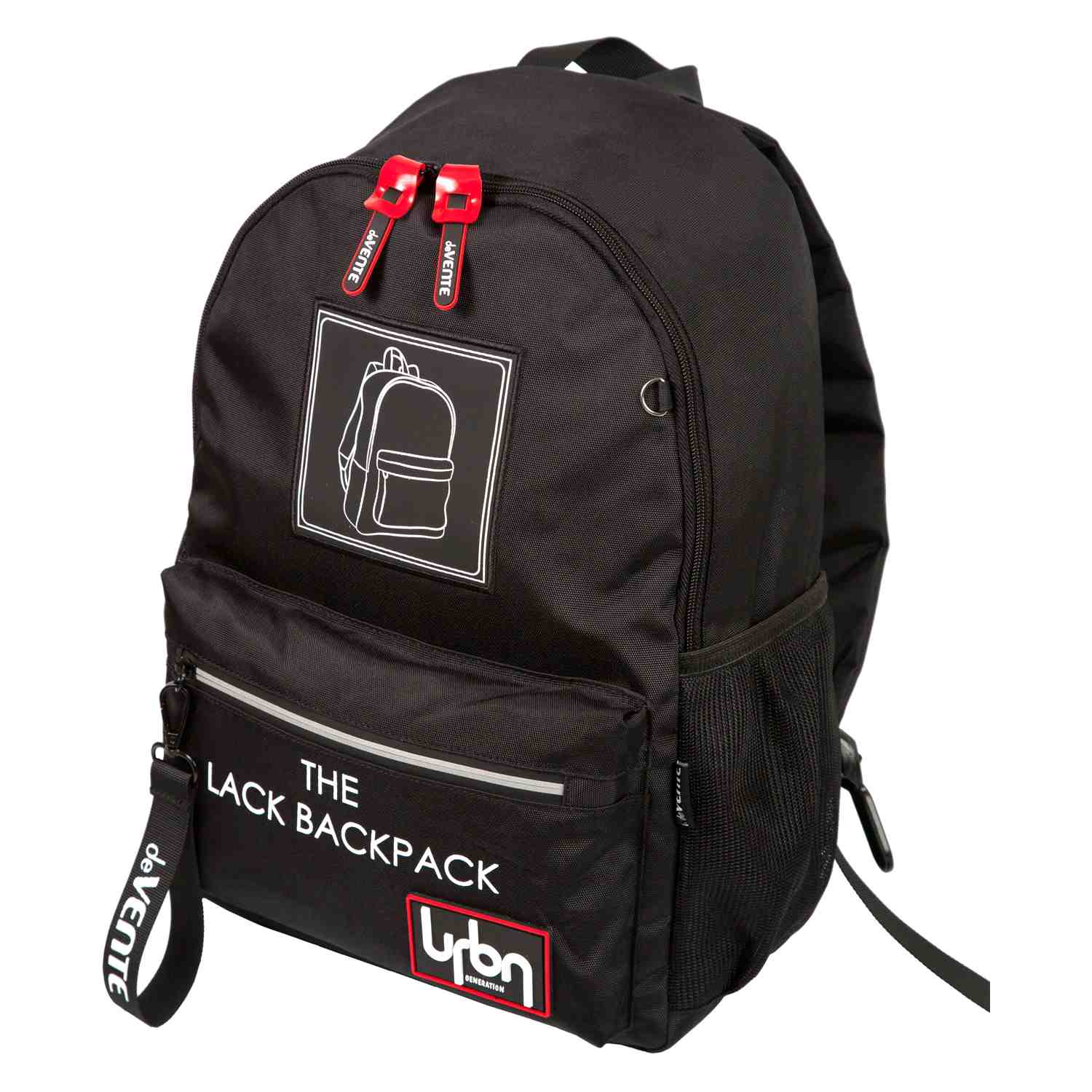 картинка Рюкзак, 1 отдел, 4 кармана, 44*31*20 см, черный/красный, уплотненная спинка, "The Black Backpack", deVente, 7032241 от магазина Альфанит в Кунгуре