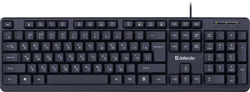 картинка Клавиатура проводная Defender Daily HB-162 RU, USB, черный, подсветка, 45162 от магазина Альфанит в Кунгуре