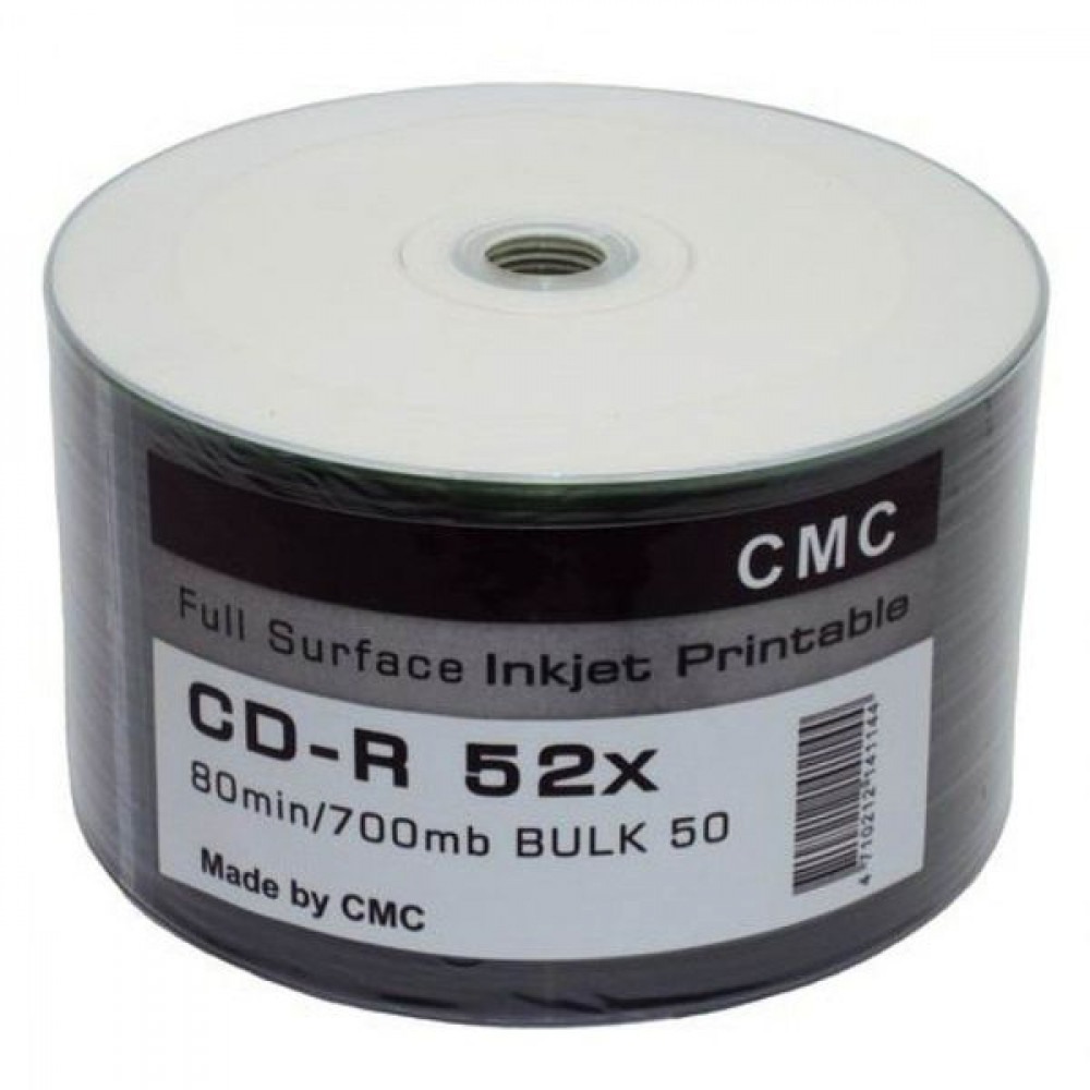 картинка Диски CD-R CMC Full Inkjet Print SP, 50 шт, 52x, термоупаковка, CMCCDRPRB50 от магазина Альфанит в Кунгуре