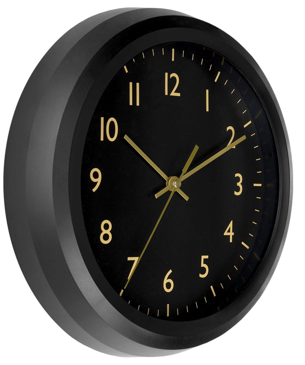 картинка Часы настенные 25*25*3,5 см, круглые, черная рамка, плавных ход, Troyka, 23230239 от магазина Альфанит в Кунгуре