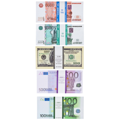 картинка Сувенир, 1 пачка, бумага, ассорти, "Деньги гигантские", 585-018 от магазина Альфанит в Кунгуре