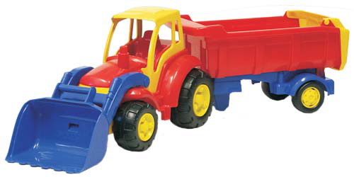 картинка Трактор, пластик, с ковшом и полуприцепом, "Чемпион", 726236 от магазина Альфанит в Кунгуре