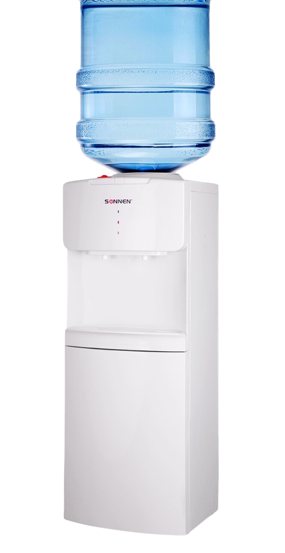 картинка Кулер для воды, напольный, 2 крана, белый, без нагрева и охлаждения, SONNEN FS-02N, 454995 от магазина Альфанит в Кунгуре