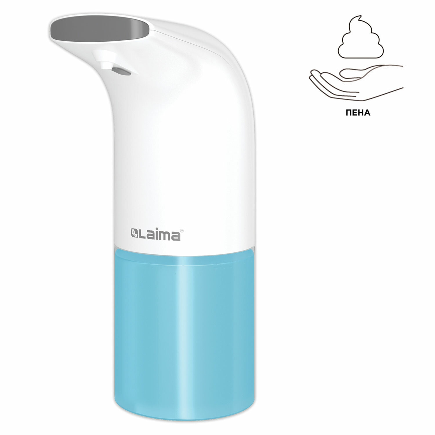 картинка Диспенсер для мыла-пены, 300 мл, наливной, сенсорный, пластик, белый, LAIMA, 607324, X-5507F от магазина Альфанит в Кунгуре