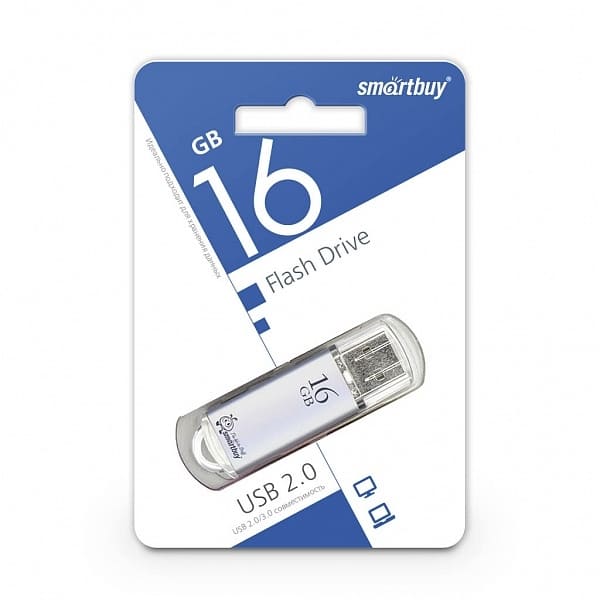 картинка Флеш-диск SmartBuy 16 GB, V-Cut серебро, SB16GBVC-S от магазина Альфанит в Кунгуре
