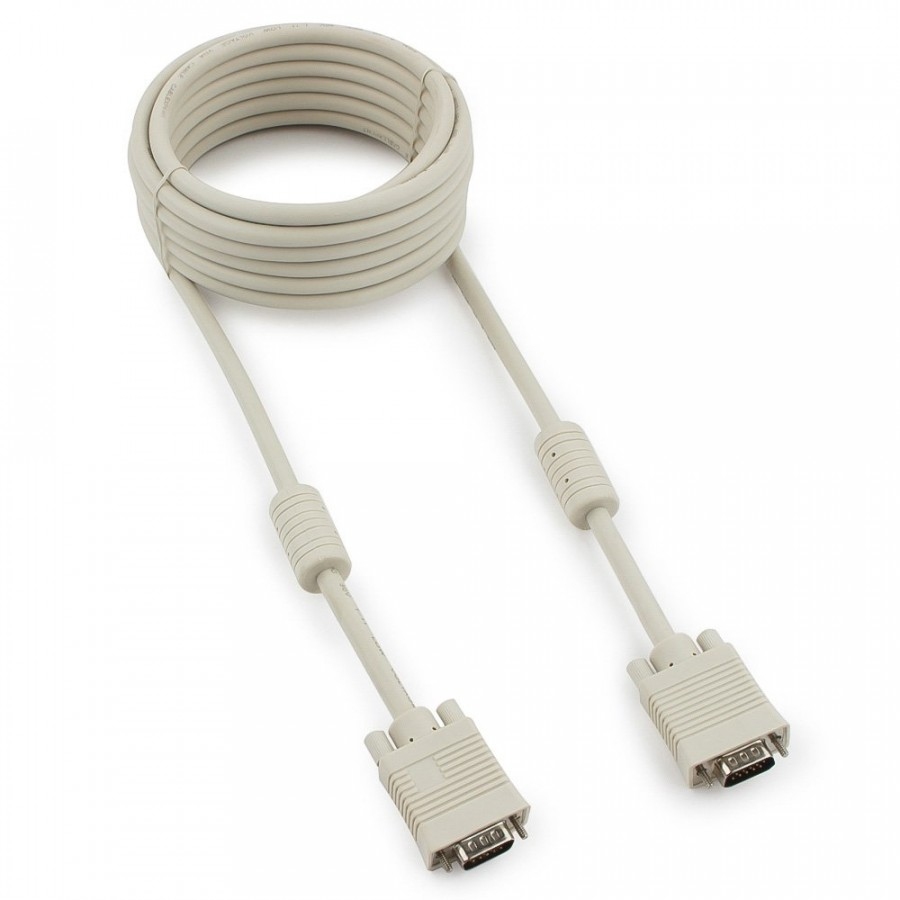 картинка Кабель соединительный аудио-видео Cablexpert VGA (M) — VGA (M), 5,0 м, серый, ферритовые кольца, двойной экран,, CC-PPVGA-5M от магазина Альфанит в Кунгуре