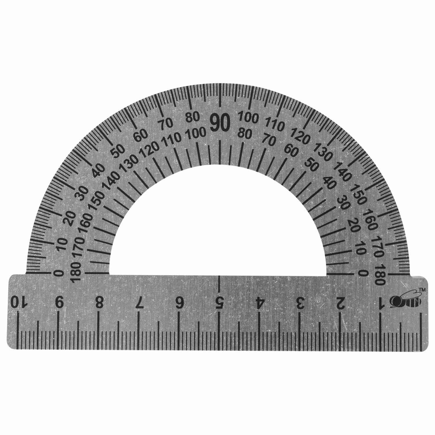 картинка Транспортир 180°, 10 см, металл, ПИФАГОР, 210637 от магазина Альфанит в Кунгуре