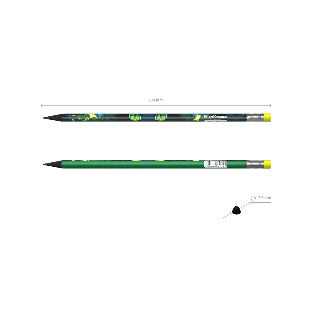 картинка Карандаш чернографитный, HB (ТМ), пластик, заточен, с ластиком, "Garden Pet", Erich Krause, 62772 от магазина Альфанит в Кунгуре