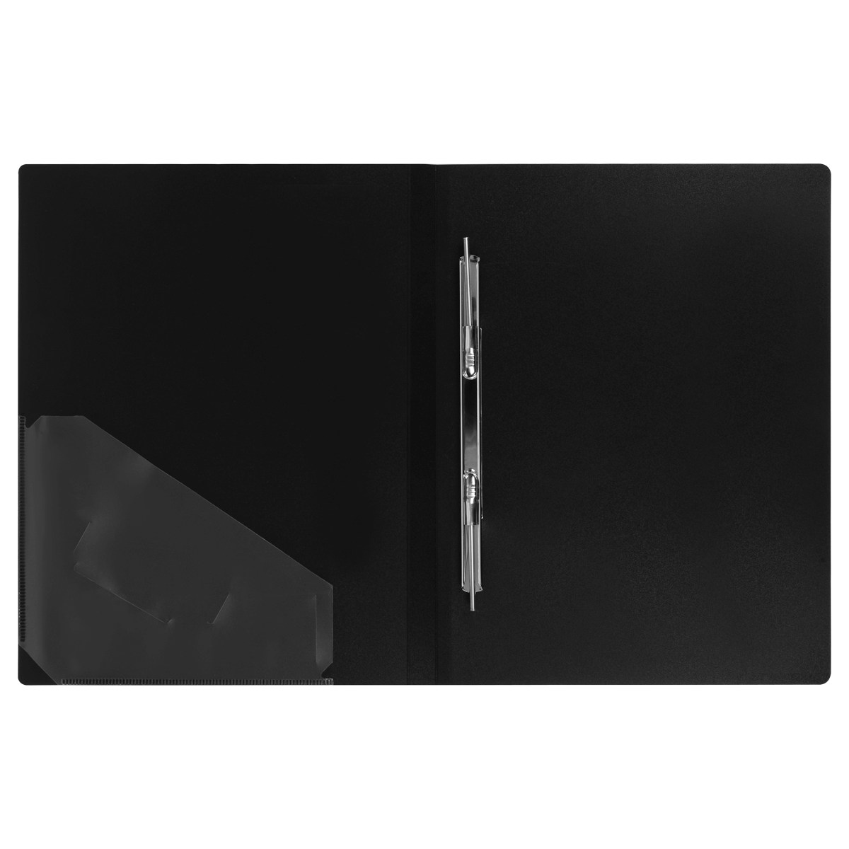 картинка Папка с пружинным скоросшивателем, А4, 700 мкм, корешок 17 мм, пластик, черный, "Стандарт", СТАММ, ММ-30651 от магазина Альфанит в Кунгуре