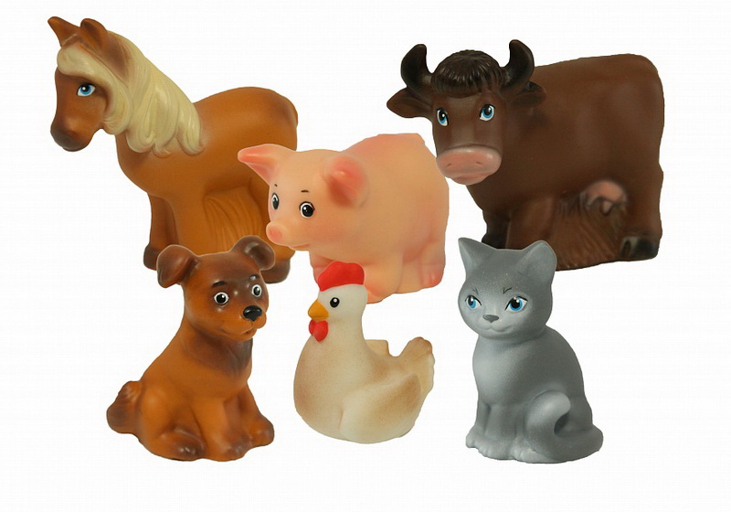 картинка Набор игрушек резиновых, в сетке, "Домашние животные", Весна, В2935 от магазина Альфанит в Кунгуре