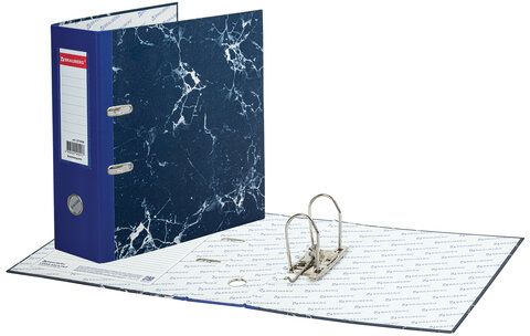 картинка Папка-регистратор, А4, корешок 90 мм, до 750 л, мрамор синий, BRAUBERG, 271834 от магазина Альфанит в Кунгуре