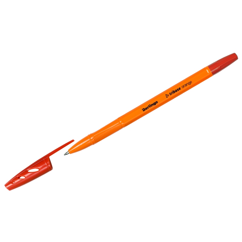 картинка Ручка шариковая, 0,7 мм, красная, корп. оранжевый, "Tribase Orange", Berlingo от магазина Альфанит в Кунгуре
